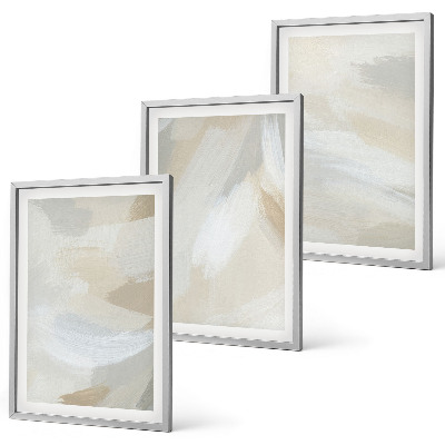 Set de 3 cuadros para salón Fondo abstracto de pinceladas