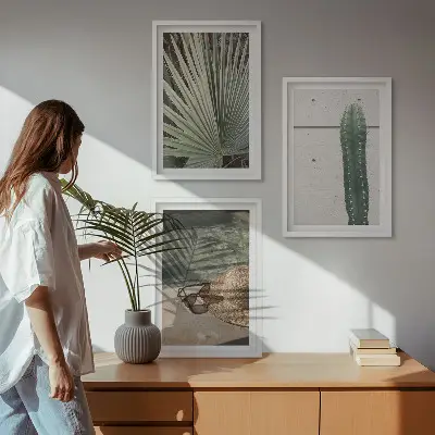 Juego de 3 cuadros de accesorios para plantas tropicales 