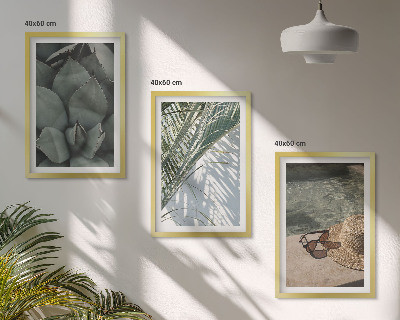 Set de 3 cuadros para salón Plantas tropicales para las vacaciones