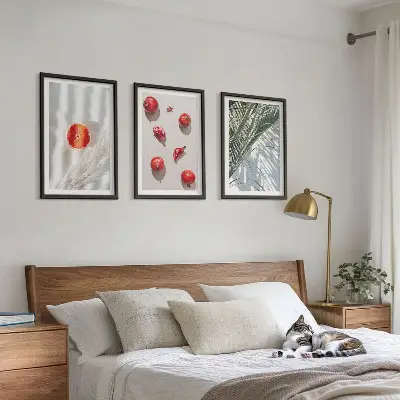 Juego de 3 cuadros decorativos de fruta de palma navideña