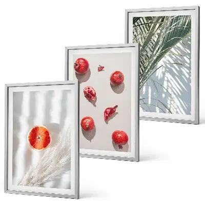 Juego de 3 cuadros decorativos de fruta de palma navideña