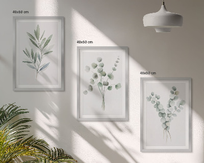 Juego de 3 cuadros Diseños de plantas con vegetación