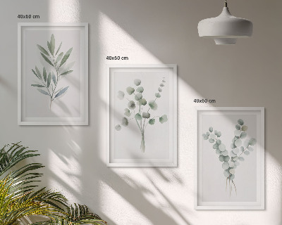 Juego de 3 cuadros Diseños de plantas con vegetación
