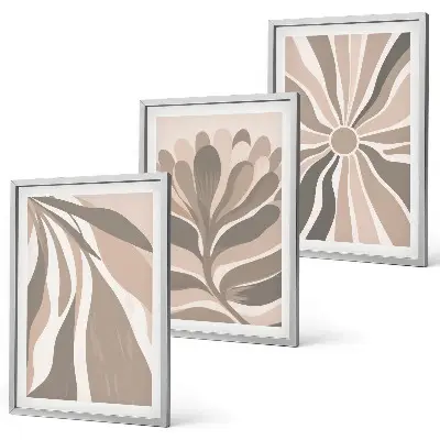 Set de 3 cuadros para salón con diseños de patrones abstractos de plantas