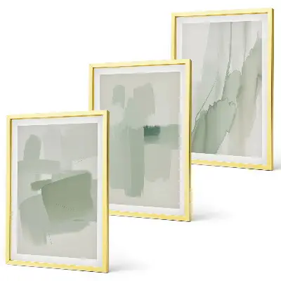 Juego de 3 cuadros con patrones abstractos de acuarela