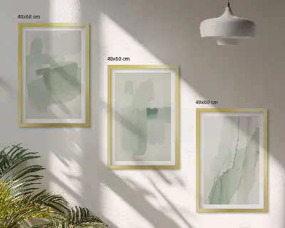 Juego de 3 cuadros con patrones abstractos de acuarela
