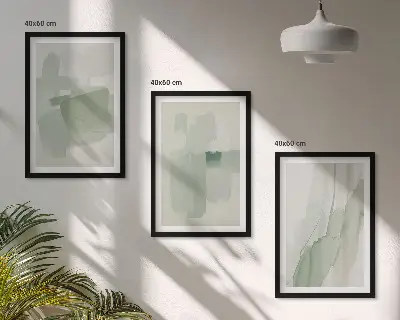 Juego de 3 cuadros con patrones abstractos de acuarela