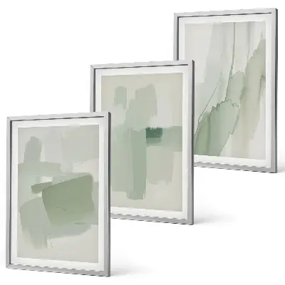 Juego de 3 cuadros con patrones abstractos de acuarela