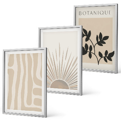Set de 3 cuadros para salón Patrones abstractos de plantas