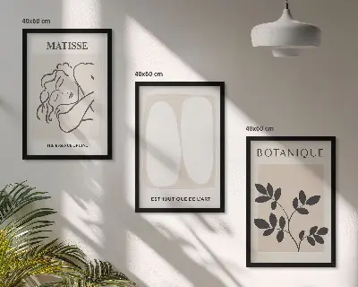 Set de 3 cuadros de plantas de Matisse decoración elegante para salón