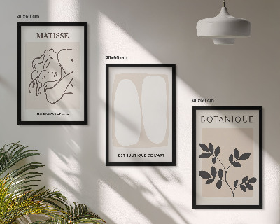 Set de 3 cuadros para salón Las elegantes pinturas de plantas de Matisse