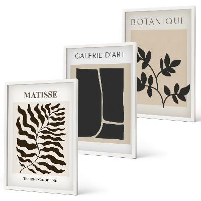 Juego de 3 cuadros Pósteres minimalistas de plantas