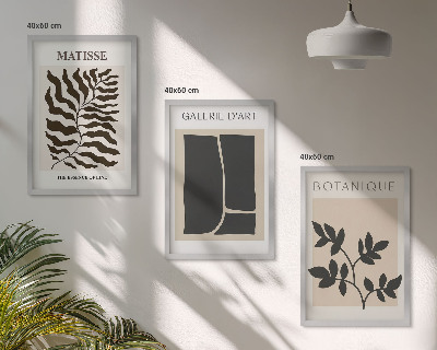 Juego de 3 cuadros Pósteres minimalistas de plantas