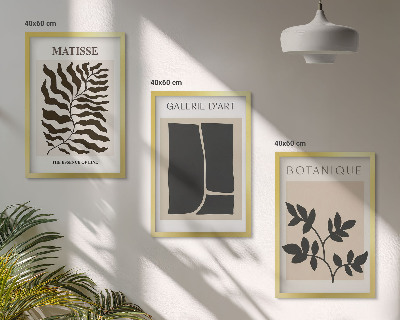Juego de 3 cuadros Pósteres minimalistas de plantas