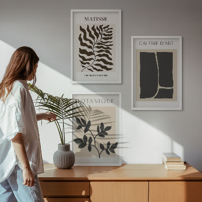 Juego de 3 cuadros Pósteres minimalistas de plantas