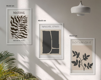 Juego de 3 cuadros Pósteres minimalistas de plantas