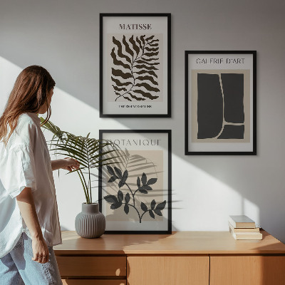 Juego de 3 cuadros Pósteres minimalistas de plantas