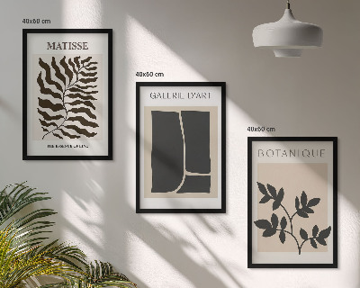 Juego de 3 cuadros Pósteres minimalistas de plantas