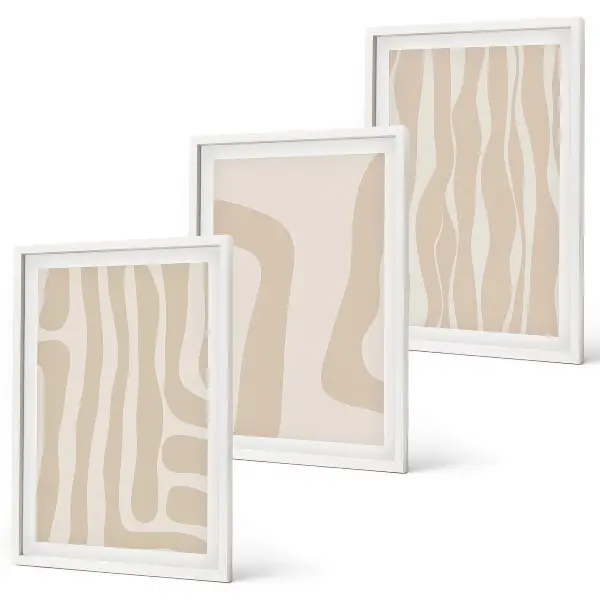 Juego de 3 cuadros con patrones abstractos de estilo bohemio