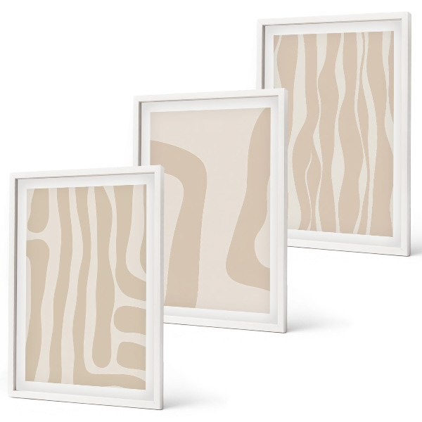 Juego de 3 cuadros Patrones abstractos de estilo bohemio