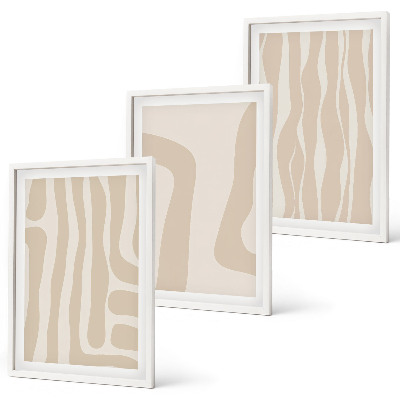 Juego de 3 cuadros Patrones abstractos de estilo bohemio