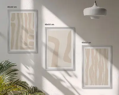 Juego de 3 cuadros con patrones abstractos de estilo bohemio
