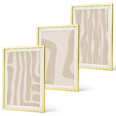 Juego de 3 cuadros con patrones abstractos de estilo bohemio