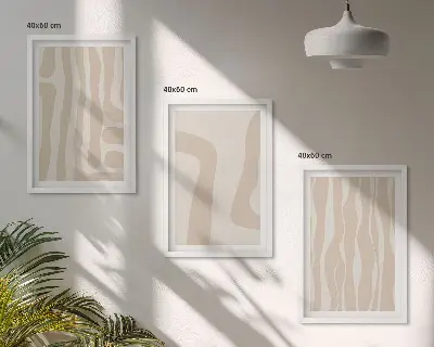 Juego de 3 cuadros con patrones abstractos de estilo bohemio