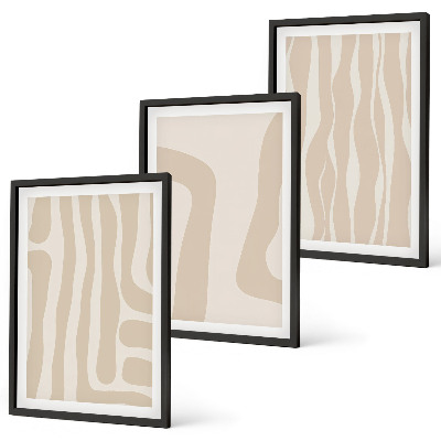 Juego de 3 cuadros Patrones abstractos de estilo bohemio