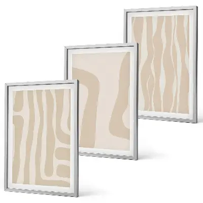 Juego de 3 cuadros con patrones abstractos de estilo bohemio