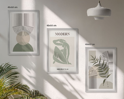 Juego de 3 cuadros Gráficos de plantas con estilo