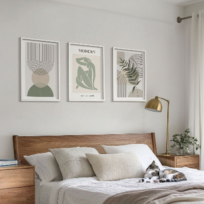 Juego de 3 cuadros Gráficos de plantas con estilo