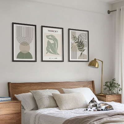 Juego de 3 cuadros Gráficos de plantas con estilo