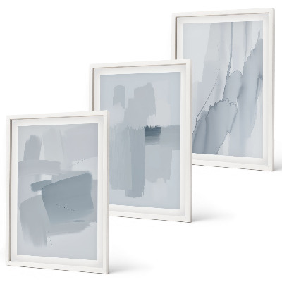 Set de 3 cuadros para salón Arte abstracto en acuarela