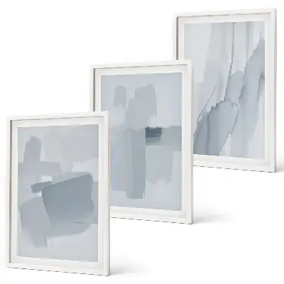 Set de 3 cuadros de arte abstracto en acuarela para salón