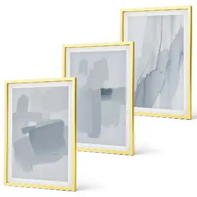 Set de 3 cuadros de arte abstracto en acuarela para salón