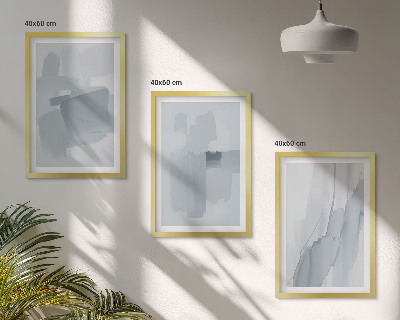 Set de 3 cuadros para salón Arte abstracto en acuarela