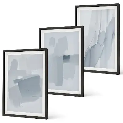Set de 3 cuadros de arte abstracto en acuarela para salón