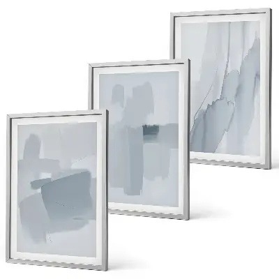 Set de 3 cuadros de arte abstracto en acuarela para salón