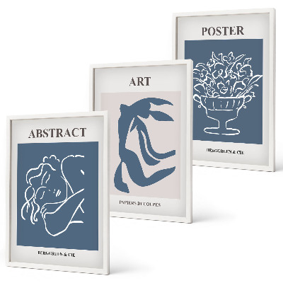 Juego de 3 cuadros Los elegantes patrones abstractos de Matisse