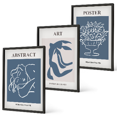 Juego de 3 cuadros Los elegantes patrones abstractos de Matisse