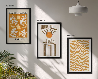 Set de 3 cuadros para salón Pósteres con estampados geométricos de plantas