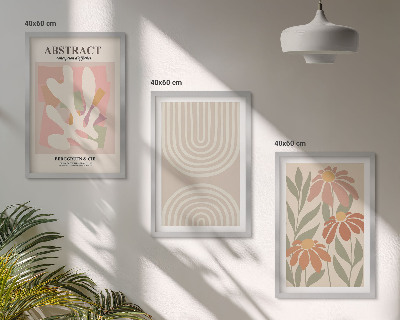 Juego de 3 cuadros Formas abstractas de plantas