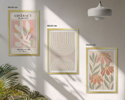 Juego de 3 cuadros Formas abstractas de plantas