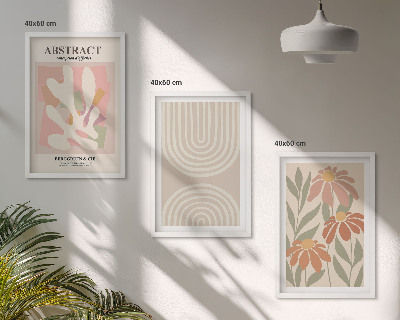 Juego de 3 cuadros Formas abstractas de plantas