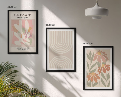 Juego de 3 cuadros Formas abstractas de plantas