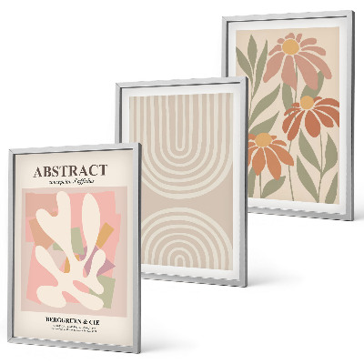 Juego de 3 cuadros Formas abstractas de plantas