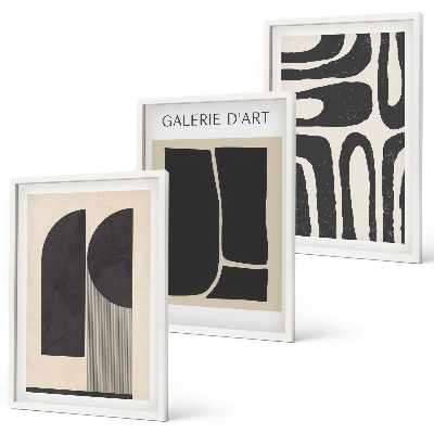 Set de 3 cuadros para salón Pósteres minimalistas abstractos