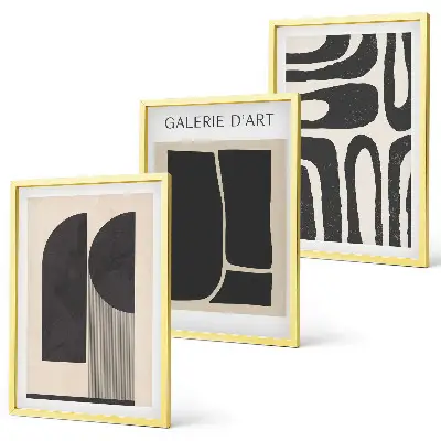 Set de 3 cuadros para salón con diseño de pósteres minimalistas abstractos