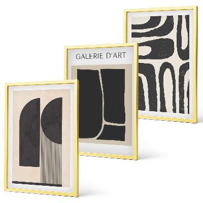 Set de 3 cuadros para salón Pósteres minimalistas abstractos